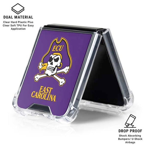 East Carolina University ECU Pirates Galaxy Z Flip7 Clear Case