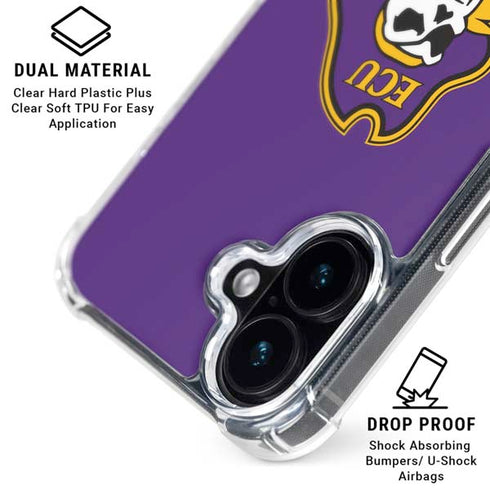 East Carolina University ECU Pirates iPhone 16 Plus Clear Case