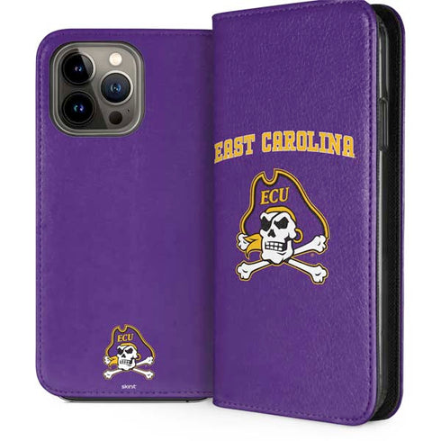 East Carolina University ECU Pirates Logo iPhone 14 Pro Max Folio Case
