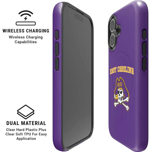East Carolina University ECU Pirates Logo iPhone 16 Plus Magsafe Impact Case