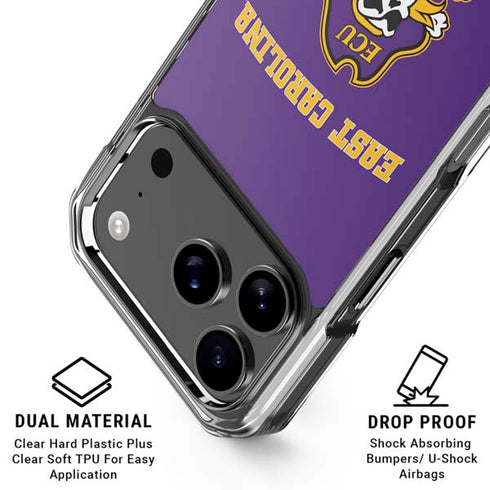 East Carolina University ECU Pirates Logo iPhone 18 Pro Clear Case