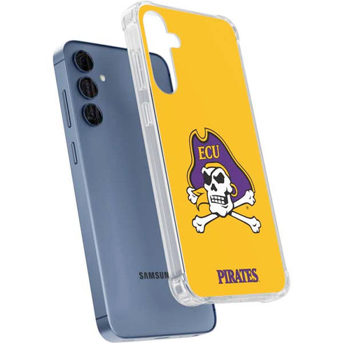 East Carolina University ECU Pirates Logo Yellow Galaxy A55 5G Clear Case