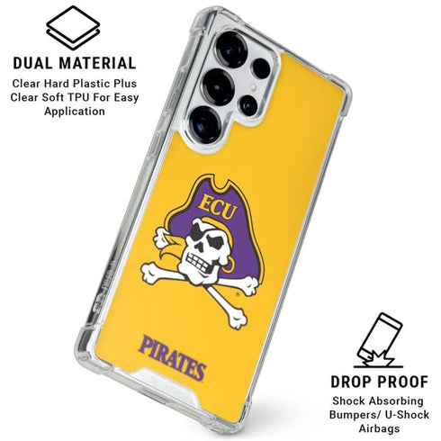 East Carolina University ECU Pirates Logo Yellow Galaxy S25 Ultra Clear Case