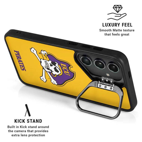 East Carolina University ECU Pirates Logo Yellow Galaxy S26 Plus Kickstand Case