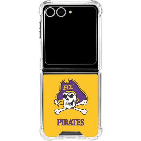 East Carolina University ECU Pirates Logo Yellow Galaxy Z Flip7 Clear Case