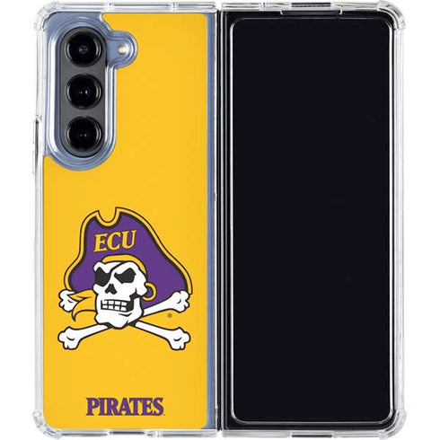 East Carolina University ECU Pirates Logo Yellow Galaxy Z Fold5 5G Clear Case