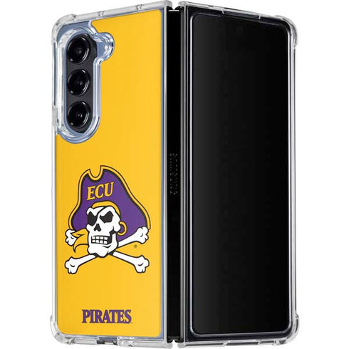 East Carolina University ECU Pirates Logo Yellow Galaxy Z Fold5 5G Clear Case