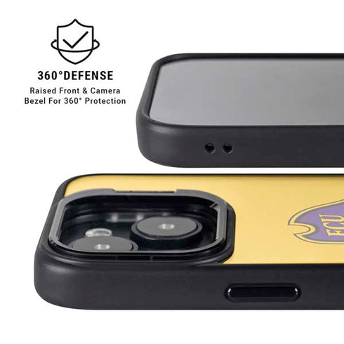 East Carolina University ECU Pirates Logo Yellow iPhone 14 Kickstand Case