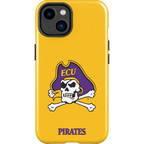 East Carolina University ECU Pirates Logo Yellow iPhone 15 Impact Case