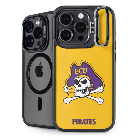 East Carolina University ECU Pirates Logo Yellow iPhone 15 Pro Max Kickstand Case