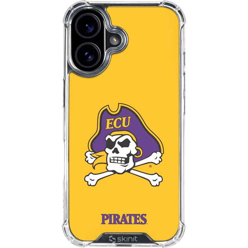 East Carolina University ECU Pirates Logo Yellow iPhone 16 Clear Case