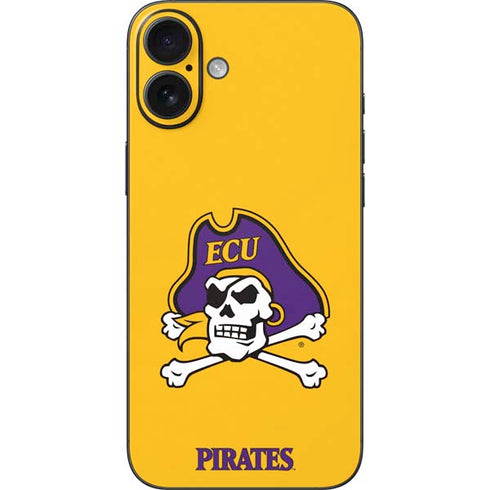 East Carolina University ECU Pirates Logo Yellow iPhone 16 Plus Skin