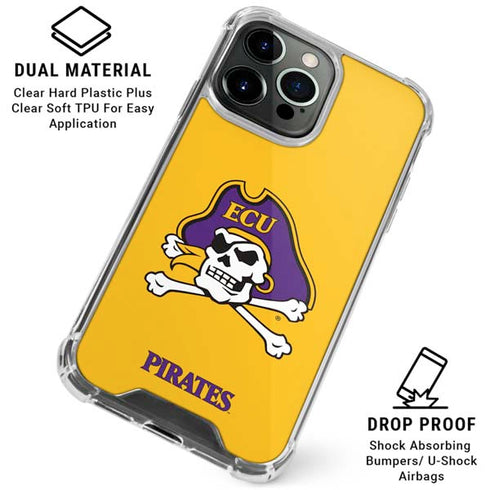 East Carolina University ECU Pirates Logo Yellow iPhone 16 Pro Max Clear Case