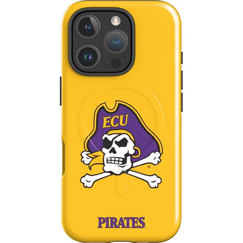 East Carolina University ECU Pirates Logo Yellow iPhone 16 Pro Max Magsafe Impact Case