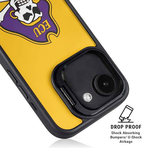 East Carolina University ECU Pirates Logo Yellow iPhone 16e Kickstand Case