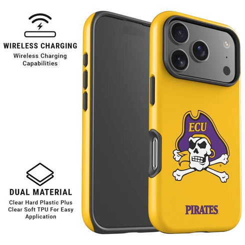 East Carolina University ECU Pirates Logo Yellow iPhone 17 Pro Magsafe Impact Case