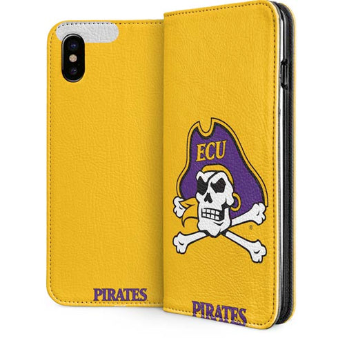 East Carolina University ECU Pirates Logo Yellow iPhone 8 Folio Case
