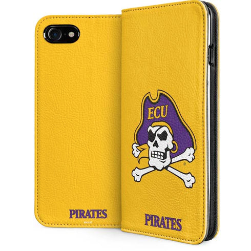 East Carolina University ECU Pirates Logo Yellow iPhone SE (2nd & 3rd Gen) Folio Case