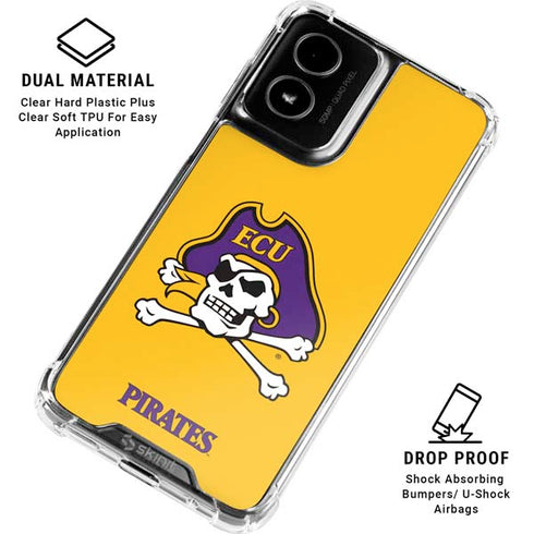 East Carolina University ECU Pirates Logo Yellow Moto G Power 5G (2024) Clear Case
