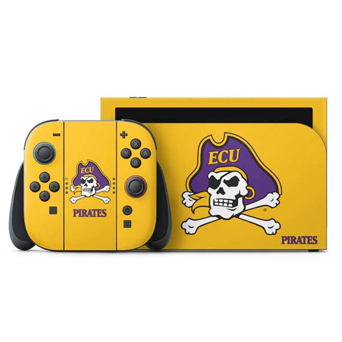 East Carolina University ECU Pirates Logo Yellow Nintendo Skins