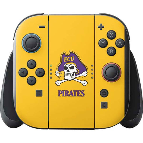 East Carolina University ECU Pirates Logo Yellow Nintendo Switch 2 (2025) with Joy-Con Skin