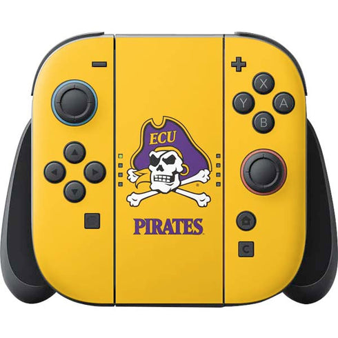 East Carolina University ECU Pirates Logo Yellow Nintendo Switch 2 (2025) Joy-Con Controller Skin