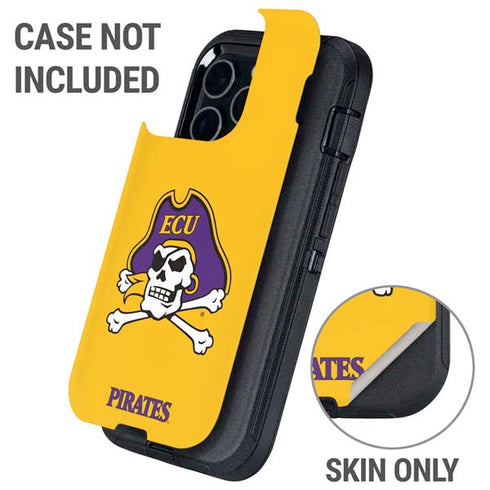 East Carolina University ECU Pirates Logo Yellow Otterbox Defender iPhone Skin