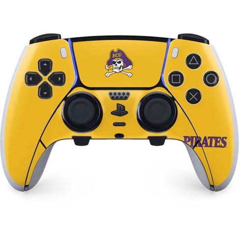 East Carolina University ECU Pirates Logo Yellow PS5 DualSense Edge Pro Controller Skin