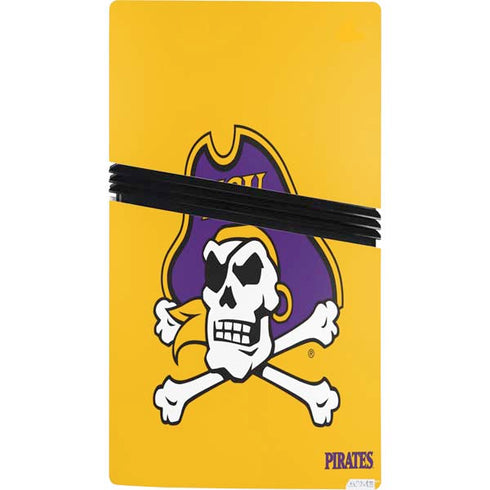 East Carolina University ECU Pirates Logo Yellow PS5 Pro Console Skin