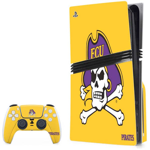 East Carolina University ECU Pirates Logo Yellow PlayStation PS5 Skins