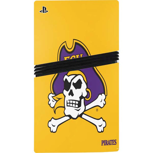 East Carolina University ECU Pirates Logo Yellow PS5 Pro Disk Console Skin