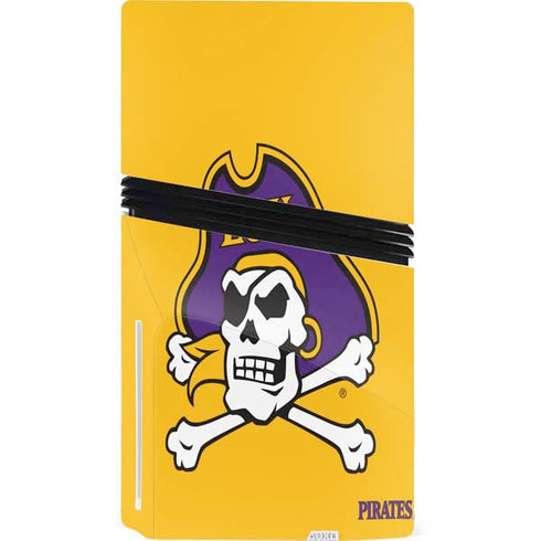 East Carolina University ECU Pirates Logo Yellow PS5 Pro Disk Console Skin
