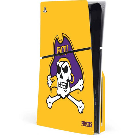 East Carolina University ECU Pirates Logo Yellow PlayStation PS5 Skins