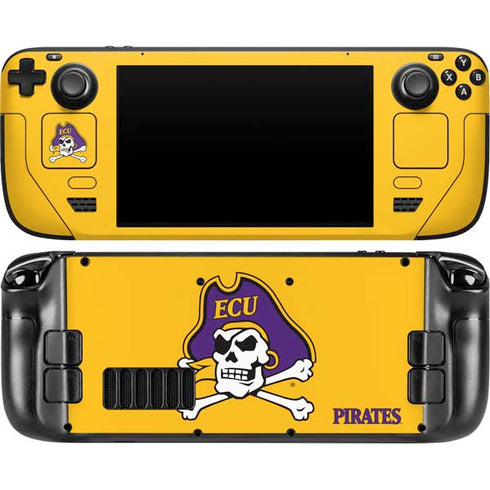 East Carolina University ECU Pirates Logo Yellow Steam Deck Handheld Gaming Computer OLED Skin