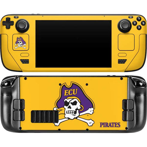East Carolina University ECU Pirates Logo Yellow Steam Deck Handheld Gaming Computer Skin