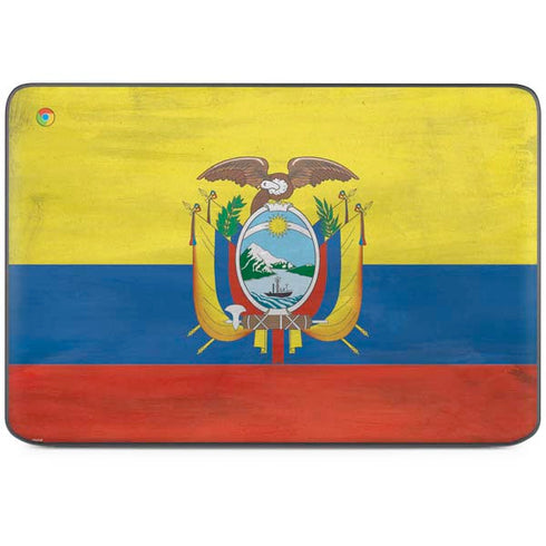 Ecuador Flag Distressed HP Chromebook Skin