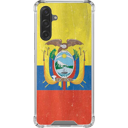 Ecuador Flag Distressed Galaxy A17 Clear Case