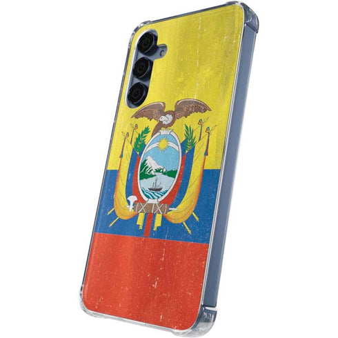 Ecuador Flag Distressed Galaxy A35 5G Clear Case