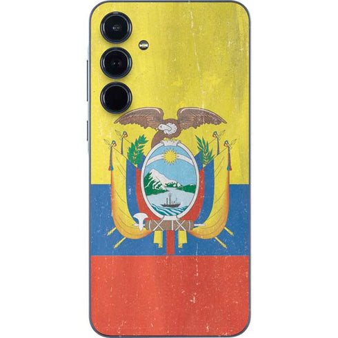 Ecuador Flag Distressed Galaxy A35 5G Skin