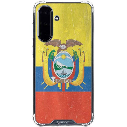Ecuador Flag Distressed Galaxy A36 5G Clear Case