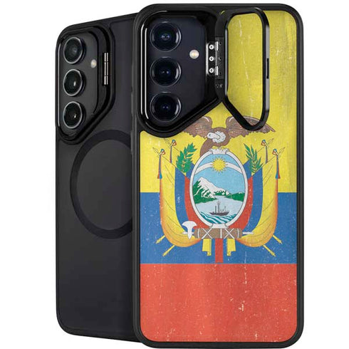 Ecuador Flag Distressed Galaxy S25 Plus Kickstand Case