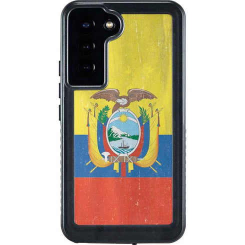 Ecuador Flag Distressed Galaxy S24 Plus Waterproof Case