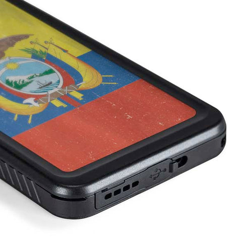 Ecuador Flag Distressed Galaxy S24 Plus Waterproof Case