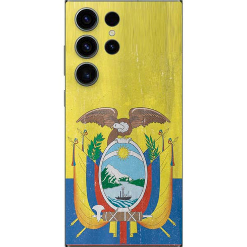 Ecuador Flag Distressed Galaxy S25 Ultra Skin
