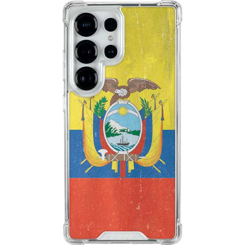 Ecuador Flag Distressed Galaxy S25 Ultra Clear Case