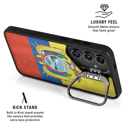 Ecuador Flag Distressed Galaxy S26 Kickstand Case
