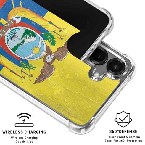 Ecuador Flag Distressed Galaxy S26 Plus Clear Case
