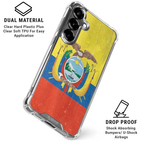 Ecuador Flag Distressed Galaxy S26 Plus Clear Case