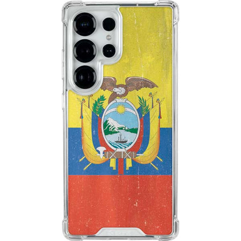Ecuador Flag Distressed Galaxy S26 Ultra Clear Case