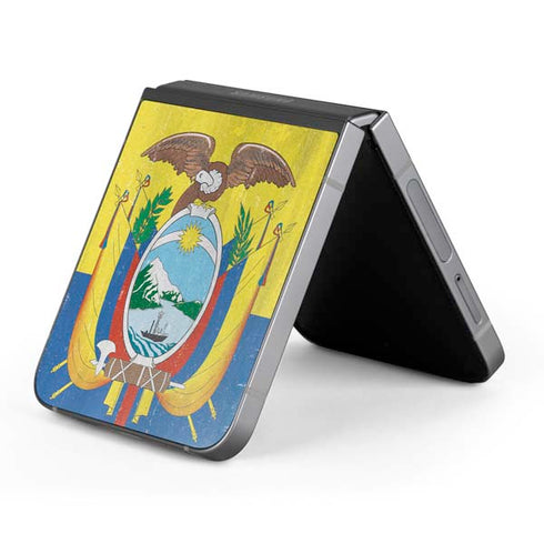 Ecuador Flag Distressed Galaxy Z Flip6 Skin